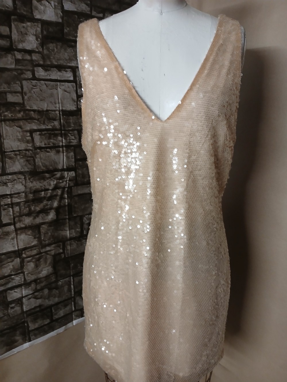 a new day Champagne Sequin Mini Dress
